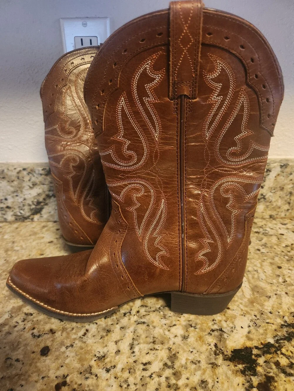 Ariat Youth Size 4 Girls Heritage X Snip Toe Cowgirl Leather Boots